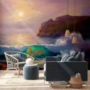 Sea PaintingSeasca tapet i violet hvid - non-woven tapet Designwalls 2 - 2,55 x 3,5 m