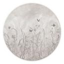 Wanddecoratie wilde bloemenweide met vlinders in Scandinavisch design - Ms Tiff - Alu-Dibond Rond