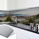 Revêtement pour cuisine - Alu-Dibond - Plage en panorama - Argenté
