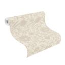 Blomstret og ikke-vævet tapet Paraiso beige