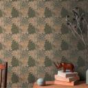 Papel pintado no tejido con motivo floral marrón beige - papel pintado con gramíneas