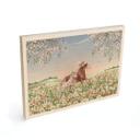 Cuadro de madera Caballos en el prado de flores - Kikki Belle