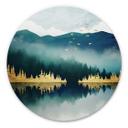 Tableau sur alu-Dibond rond SpaceFrog Designs - Matin calme