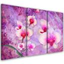 3 stykke lærredstryk, Orchid Blossoms Abstraktion