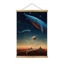 Heine Tekstil plakat - To hvaler i rummet - Astro Cruise