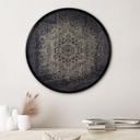 Elegante Póster de mandala en negro y dorado - Bloomery Decor - Redondo