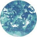 Selvklæbende non-woven tapet - Avengers Blue Power - 125 x 125 cm