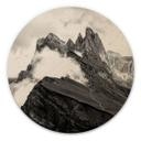 Væg cirkel træ Udsigt over Alperne - Dolomitternes bjerglandskab