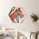Hexagon Dibond Tiger i en lyserød jungle - Treechild