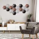 3D Hexagon Alu-Dibond sæt - Marmorvariationer (sæt med 7)