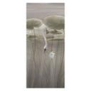 Deurfolie lotusbloemen met zwaan in water in grijs - Ms Tiff