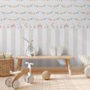 Cenefa de circo beige claro colorido - cenefa de pared con animales de circo y carpa 
