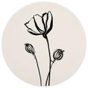 Line Art Poppy Fototapet - Cats & Dotz - Rundt - Selvklæbende/ikke-vævet
