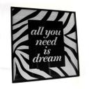 Wandbild All you need is dream - Silber Glitzer