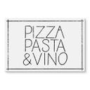 Akrylbillede Pizza Pasta & Vino hvid