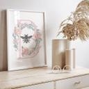 Póster abeja con corona de flores - inspirado en Bridgerton