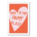 Billede This is my happy place med hjerte - Fritsch – print på aluminium (Alu-Dibond)