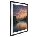 Póster Zhang - Paisaje fluvial asiático al atardecer