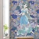 Non-woven tapet - Jasmin farvede blomster - 200 x 280 cm