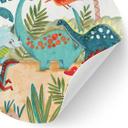 Wallsticker til børneværelset - Farverige dinosaurer i urskoven - Bonne Müller - Round
