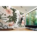 hvid og pink non-woven tapet Designwalls Designwalls Tukan fugle jungle