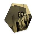 Hexagon - Alu-Dibond goud effect Kornienko - In the Mirror