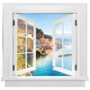 3D Wallsticker vindue firkantet - Campania i Italien