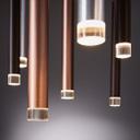 Pendelleuchte Eddy, braun, 180 x 55,3 cm, Metall Pendellampe, dimmbar