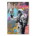 Vægmaleri Astronaut med due - Kuryliuk – print på aluminium (Alu-Dibond)
