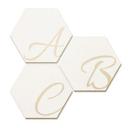Hexagon bogstaver - Birketræ - Hvid