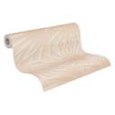 Papel pintado no tejido de hojas de palmera beige blanco - papel pintado selva con hojas