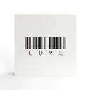 Billede af træ til at sætte op - Barcode Love - 15x15 cm
