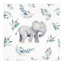 Tekstil plakat Sød babyelefant mellem boho-grene - UN Designs - Square