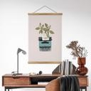 Póster de tela Frida Floral Studio - Máquina de escribir botánica