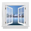 3D Wallsticker vindue - Udsigt over Brooklyn Bridge