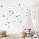 Muursticker set Wolken + Sneeuwvlokjes