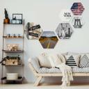 Hexagon - Alu-Dibond - Stars and Stripes murstenseffekt