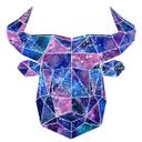 Muursticker Polygoon Stier