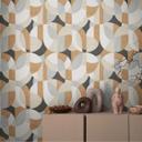 Tapet med geometrisk mønster i beige grå sort - moderne abstrakt Ikke-vævet tapet