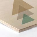 Hexagone - Placage bois de bouleau - Nouveauprints - Triangles aqua 