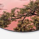 Vægcirkel Zhao - Birds at Sunset – print på aluminium (Alu-Dibond)