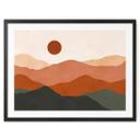 Póster Suaves colinas bajo el sol del atardecer - Costa