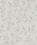Non-woven tapet med bladmønster og metallic-effekt beige blomster 