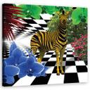 Canvasbillede, Farverige zebra dyr