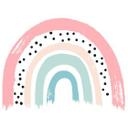 Muursticker Pastelroze Regenboog