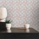bølge- og stregmønster tapet creme blå - non-woven grafisk tapet i retrolook