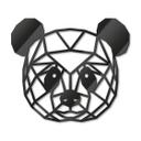 Decoración acrílica Origami Panda