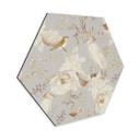 Hexagon Dibond Fugle blandt hvide blomster - UN Designs