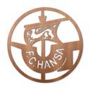 Décoration en bois logo FC Hansa Rostock - bois d'acajou rond Ø38 cm
