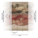 Papier peint photo non tissé paysage avec arbres marron crème rouge mat extensible 1,59 x 2,80 m papier peint